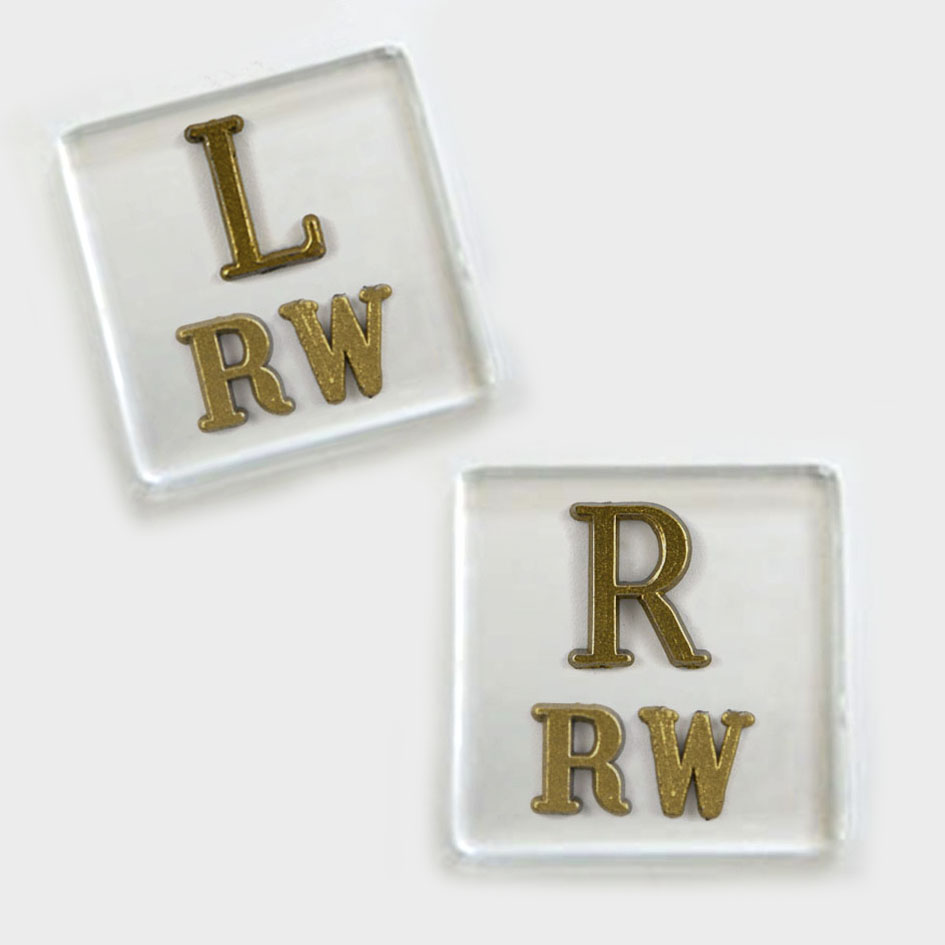 Radiology ID Marker "L" and "R" Lead Letter With 2 Initials Mounted