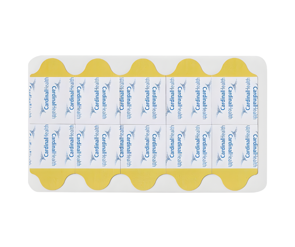 Kendall™ 5500 Q-Trace Gold Electrodes; 23 mm x 33 mm; Polyester backing; Tab electrode suitable for resting diagnostic ECG; Box/100