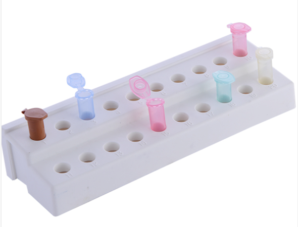 Rack for Micro Centrifuge Tube; 20-Place Reinforced Polypropylene; White EACH