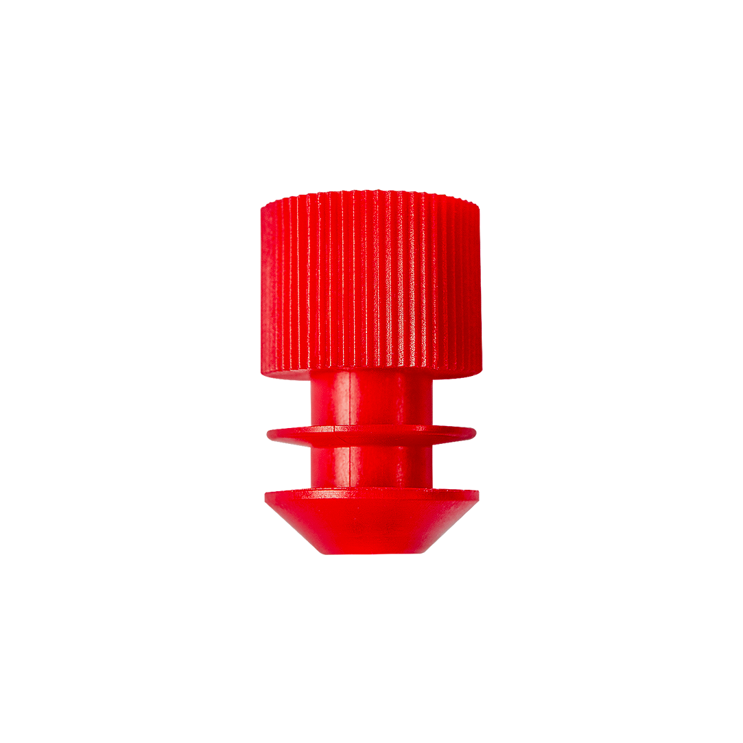 PROMED Winged Stopper for Test Tubes 12mm Diameter Polyethylene Red Pk/1000