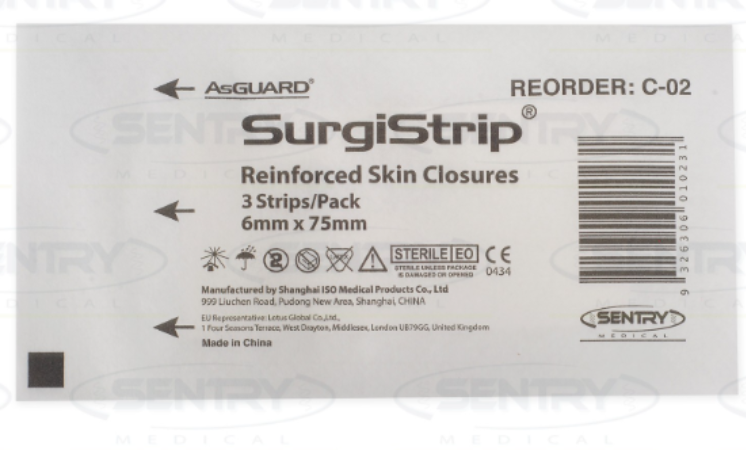 AsGUARD Surgistrip Reinforced Skin Closures 6mm x 38mm (6's) Orange Box/50