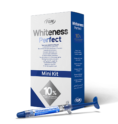 FGM Dental Whiteness Perfect 10% Mini Teeth Whitening Kit - 3x 3g Syringes 10% Carbamide Peroxide + 3x applicator tips
