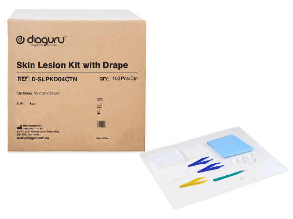 Diaguru Skin Lesion Pack with Kiato Scalpel #15 and Fenestrated Drape Ctn/100