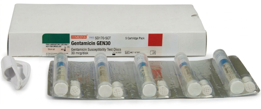 Himedia Gentamicin GEN 30 mcg 5x50 disk cartridge in blister pack