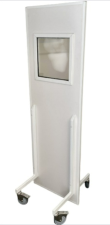 Mobile lead barriers equipped with lead glass window