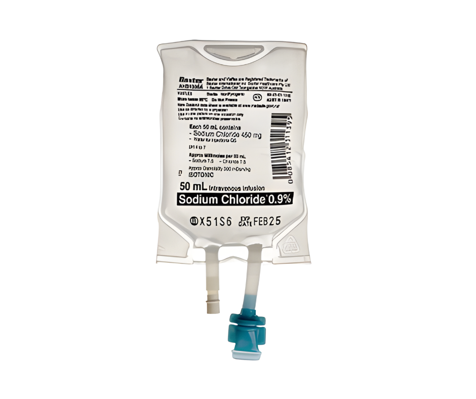 Baxter 0.9% Sodium Chloride; 50 mL Intravenous Infusion Viaflex bag  60/CTN
