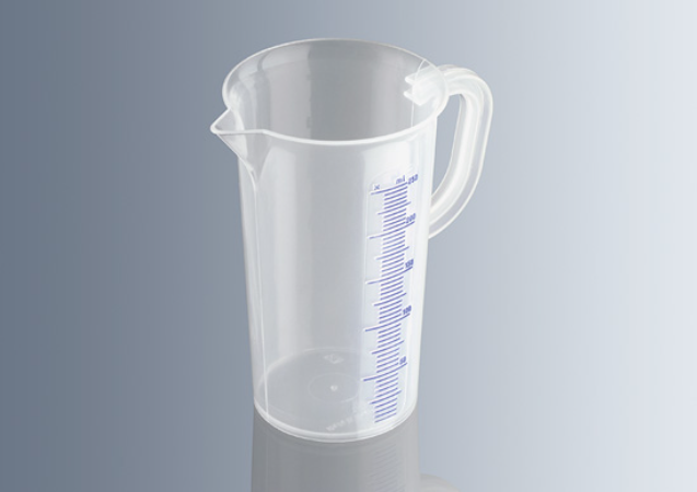 Marienfeld 5000ml Measuring Jugs, Transparent Polypropylene with Handle and Spout, Moulded Blue Graduation, EACH