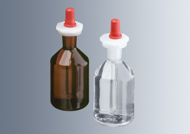 Marienfeld Dropping Bottle with Pipette 100 ml Clear Glass Conical Shoulder with Rubber Teat and PP Stopper Each