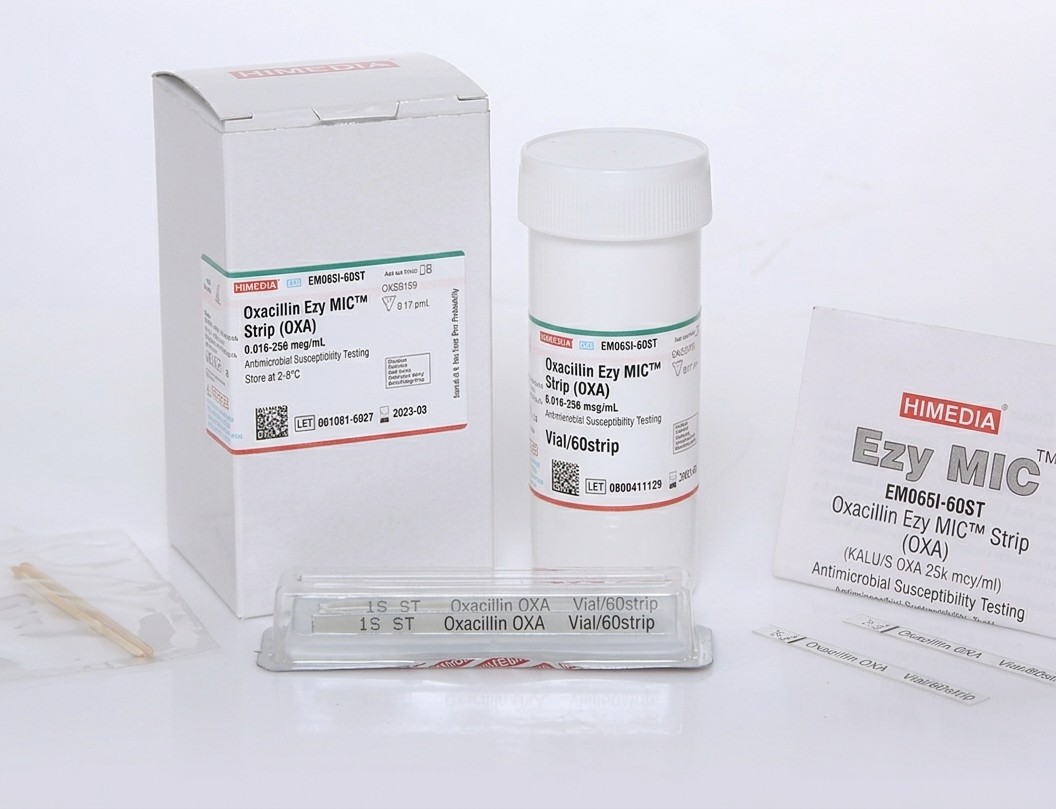 Himedia Oxacillin Ezy MIC™ Strip (OXA) (0.016-256mcg/ml) Vial/60 Strip