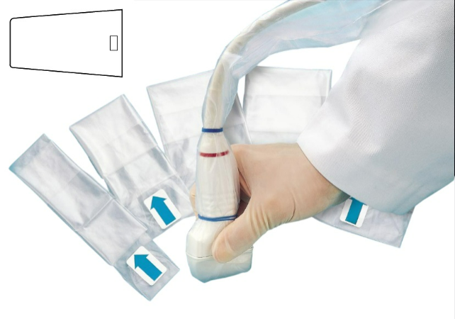 Ultracover Ultrasound Probe Covers,Non-Latex Elastic bands - TPU Tapered 220mm 100mm/140mm Box40