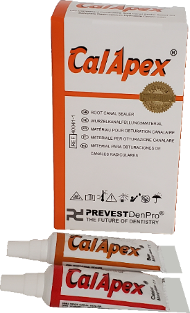 CalApex Non-eugenol, Calcium Hydroxide Based Polymeric Root Canal Sealant Packaging
