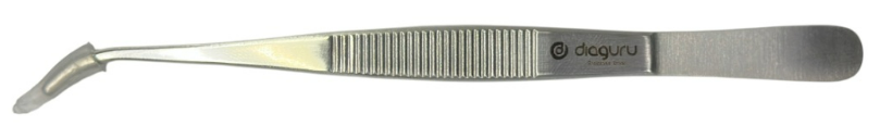 Diaguru  - Reusable Stainless Steel Curved Forcep for Histology Blunt 14cm - Each