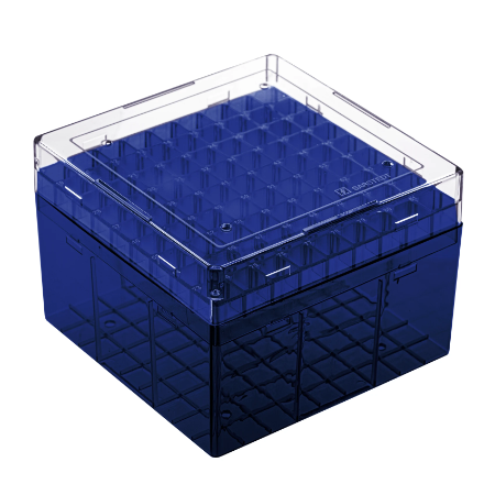 Cryobox PP Blue Grid 9 x 9 Format 132 x 132 x 95 mm for 81 Tubes Each