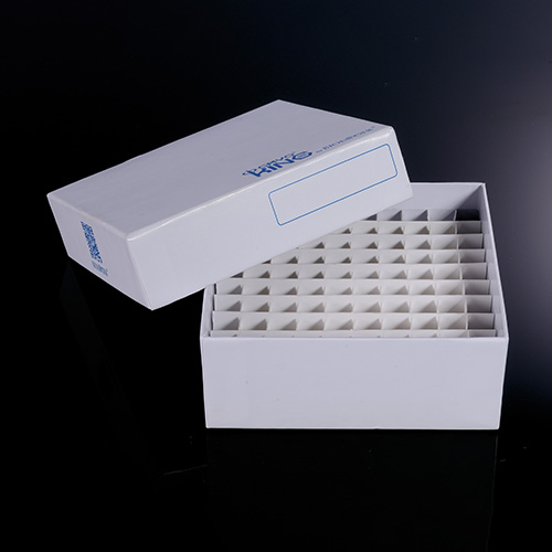 3" Cardboard Cryobox, White, Glossy 133x133x76, 100 WELL, Each