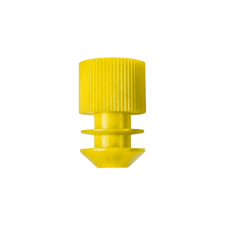 PROMED Winged Stopper for Test Tubes 12mm Diameter Polyethylene Yellow; Pk/1000