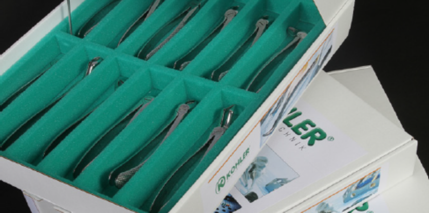 Set of extraction forceps, non-slip beaks, Medium, 12 extraction forceps