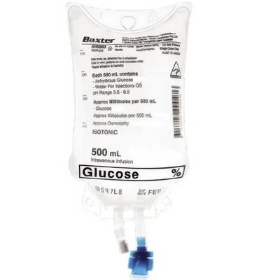 Baxter Glucose Injection BP Intravenous Infusion Viaflex Bag 500ml; Ctn/18