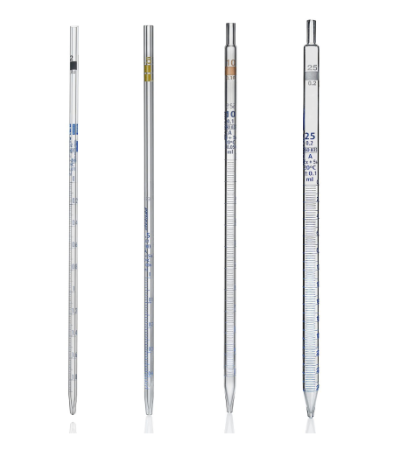 Medilab Borosilicate Glass Graduated Pipettes, Mohr Type, Class A