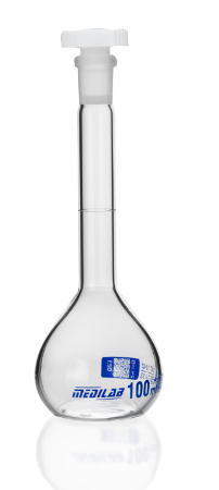 Medilab Borosilicate Glass Volumetric Flask Class A with PP Stopper, Each