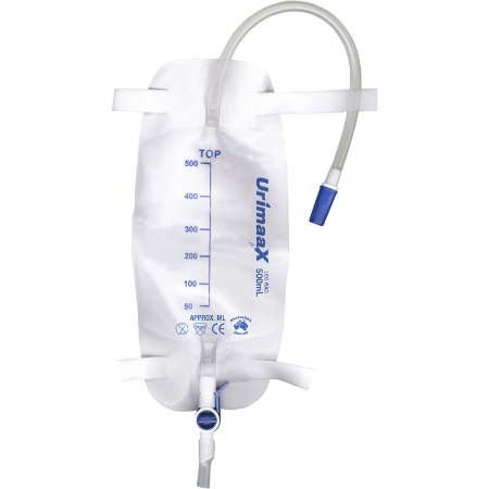 Urimaax Drainage Bag Leg 500ml 10cm Sterile 80bx/ctn