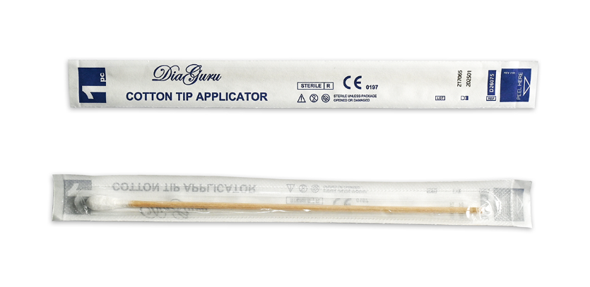 Diaguru Cotton Tip Applicator, 15cm, Sterile Bag/500