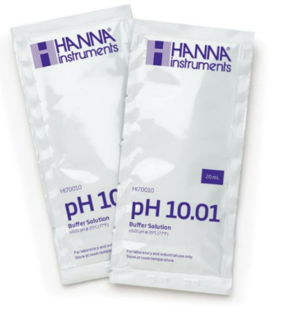 Hanna pH 10.01 Calibration Buffer Sachets; 25 x 20 ml