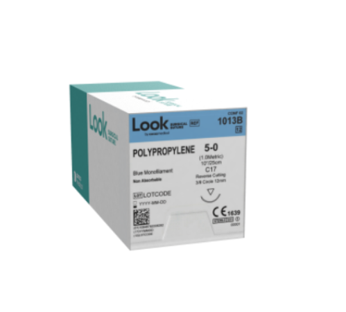 LOOK Suture Polypropylene; Blue Monofilament; 4-0; 18mm Reverse Cutting; 45cm C6 Box/12