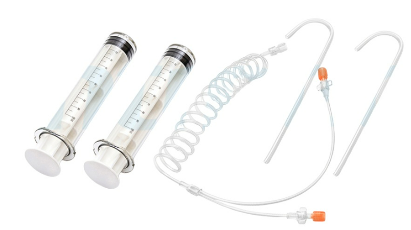 Diaguru Antmed dual syringe , 100 mL/ 100 mL for Nemoto, with Y tubing and 2 x spikes (Packaged 20 in a box)