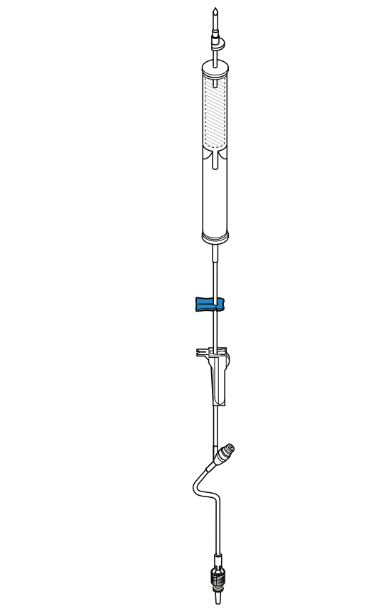 Blood / Solution Set, Non-Vented Drip Chamber, 200 Micron Filter, Roller Clamp, Clearlink