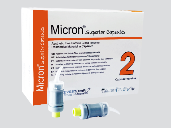 Prevest Denpro Micron Superior Capsules - Aesthetic Fine Particle GIC Restorative Material in Capsules: 10x Shade A2 Capsules + 1x IFU