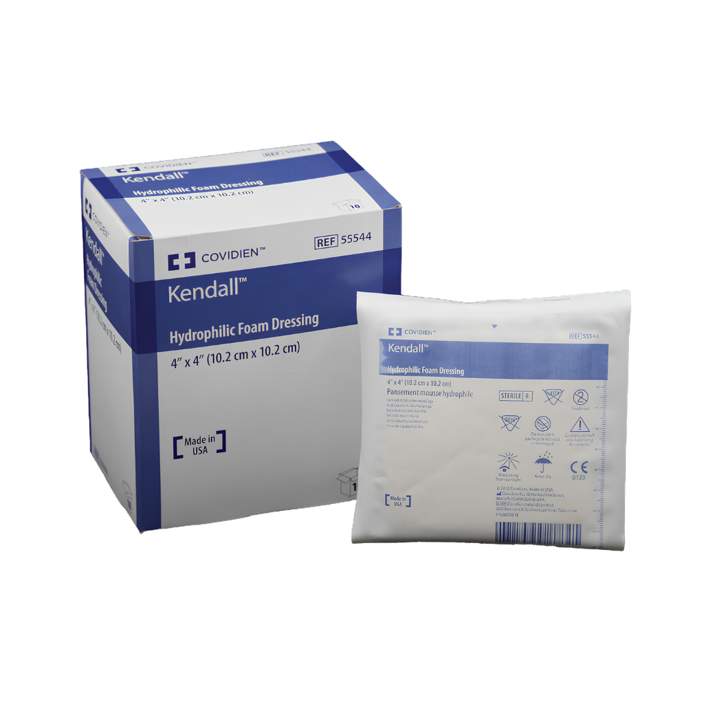 Kendall Hydrophilic Foam Dressing (10.2 cm x 10.2 cm) Box/10