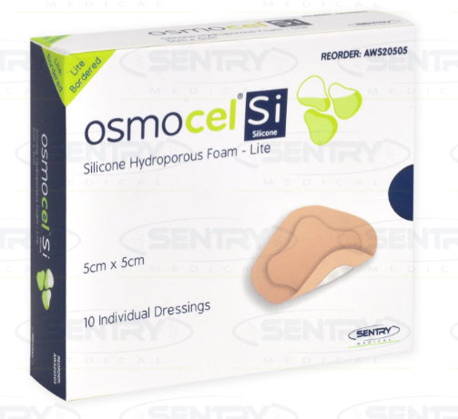 Osmocel Silicone Foam Dressing Lite Sterile 5cm x 5cm Box/10