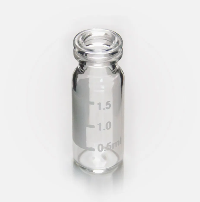 DiaGuru 1.5mL Clear Snap Ring Vial With Write-on Spot 11.6×32mm Type 5.0 Glass 100pcs/pack