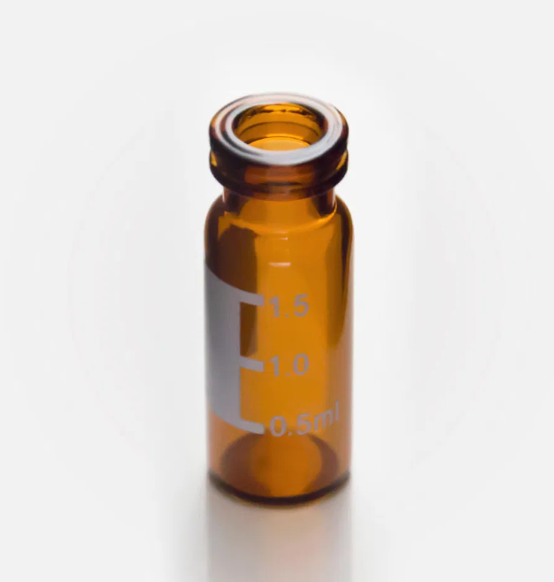 DiaGuru 1.5mL Amber Snap Ring Vial with Write-on Spot 11.6×32mm Type 5.0 Glass 100pcs/pack