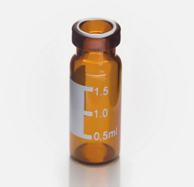 DiaGuru 1.5mL Amber Crimp Neck Vial With Write-on Spot 11.6×32mm Type 7.0 Glass 100 pcs/pack