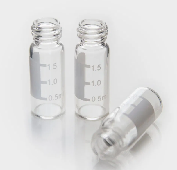 DiaGuru 1.5mL Clear Screw Vial With Write-On Spot 10-425 Thread 11.6 x 32mm 5.0 Type Glass 100pcs/pack