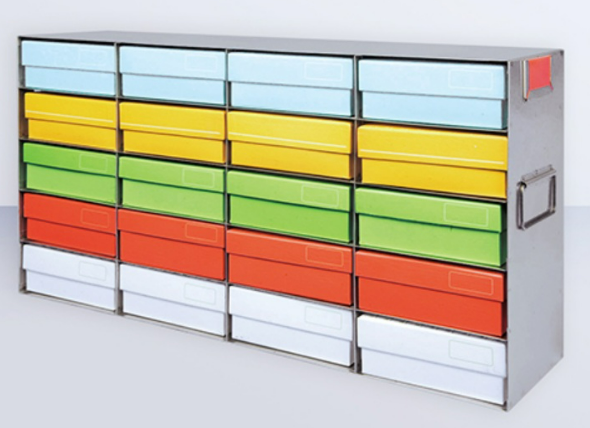 Biologix Frame Type Freezer Racks 560×140×290mm Stainless Steel 4×5 Holds 20 Boxes with 2" Height 1 Piece/Case