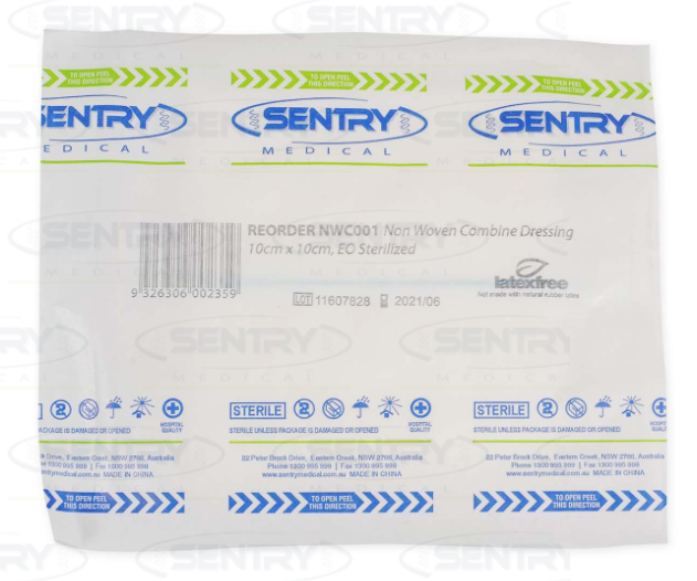 SENTRY Non-Woven White Combine Piece Dressing Sterile