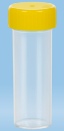 Sarstedt 30ml Container 80x27mm PP Yellow Screw Cap Assembled, Sterile, 50 Pcs/Bag, 500 Pcs/Carton