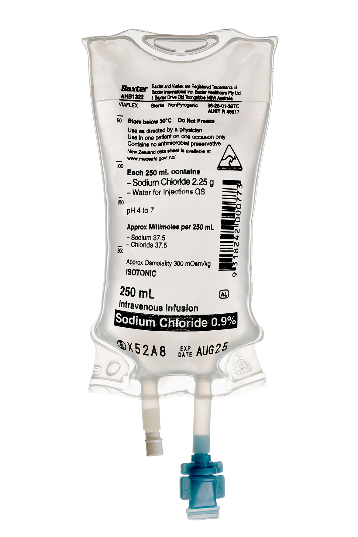Baxter Sodium Chloride 0.9% Intravenous Infusion Viaflex Bag EACH