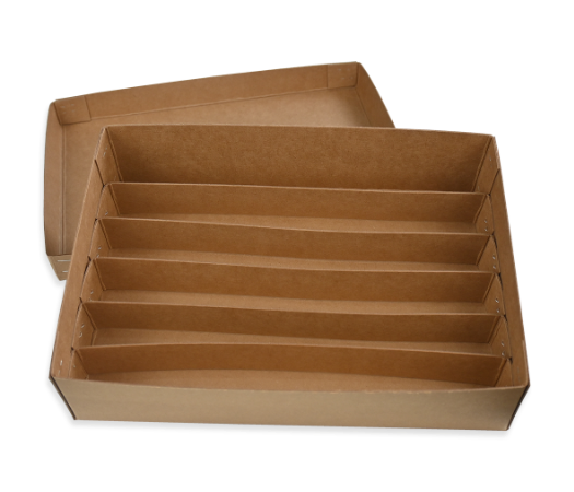 Block Storage Boxes with Lid, 5 Partitions, 6 Compartments