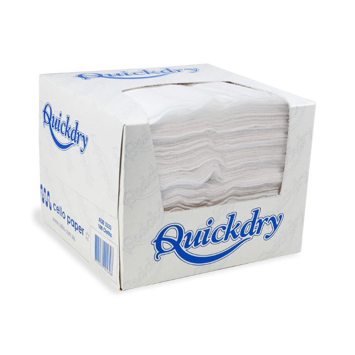 Cello Quickdry Towels 300 x 330mm 100's CTN/8 boxes