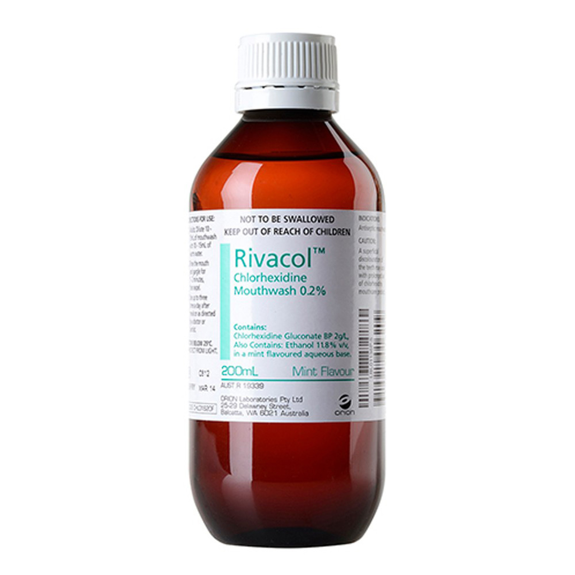 Perrigo Rivacol Chlorhexidine Mouthwash 0.2%; 200 mL Bottle