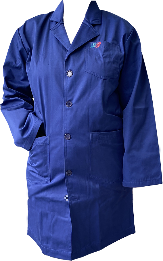 Diaguru Cotton Lab Coat Navy Blue