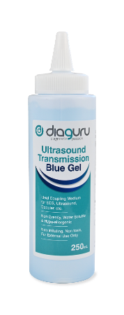 Diaguru Ultrasound Gel 250ml Blue Recyclable Bottle Each