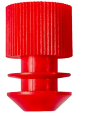 Push Cap/Stopper For Test Tubes Ø 12 mm In PE With Tongues Red Colour P=1000