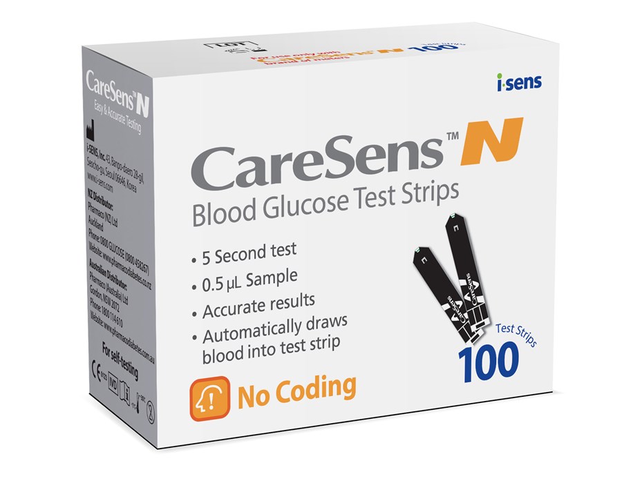 Caresens N Blood Glucose Test Stips Box/100