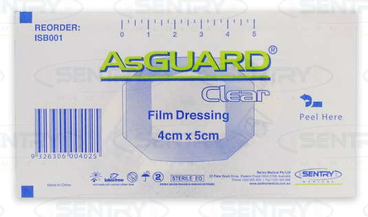ASGUARD Adhesive Waterproof Film Dressing (No Pad) Sterile