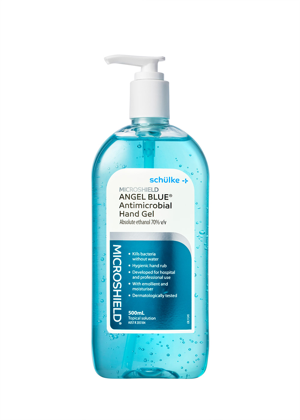 Microshield Angel Blue Antimicrobial Hand Gel 70% v/v Absolute Ethanol; 500 mL Each