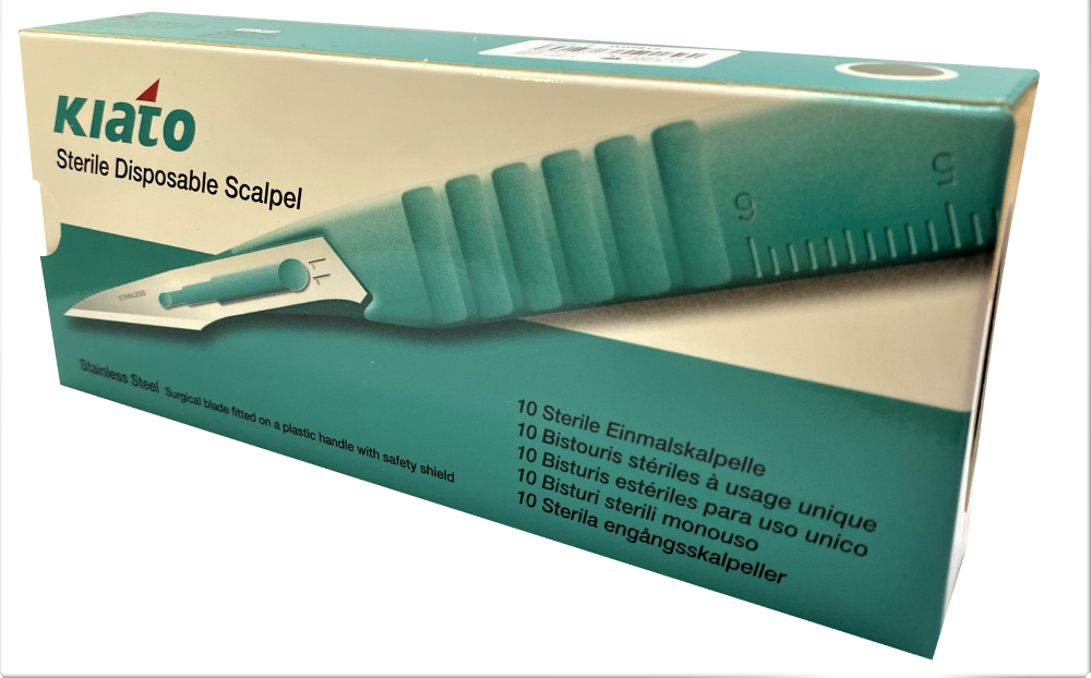 Kiato Disposable Sterile Scalpel Stainless Steel with Plastic Handle